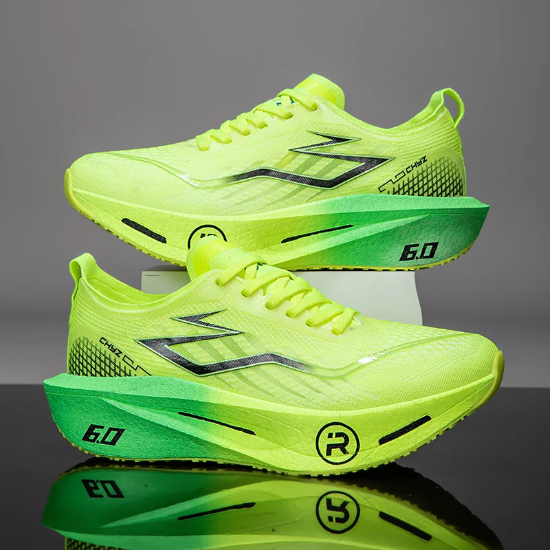 Men Running Shoes Carbon Board Speciality Marathon Sports Breathable Lightweight Women's Comfortable Athletic Nonskid Sneakers