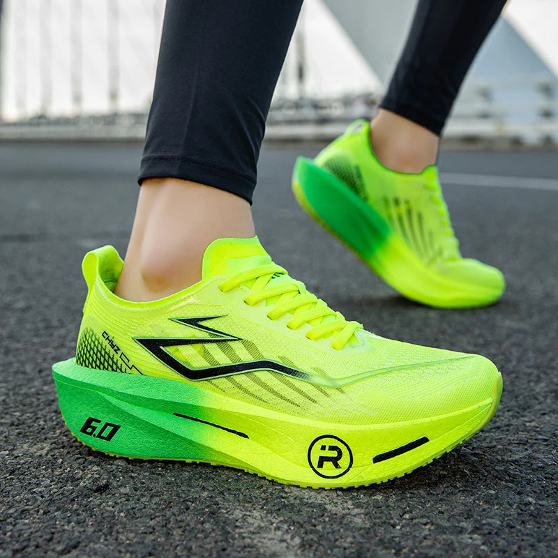 Men Running Shoes Carbon Board Speciality Marathon Sports Breathable Lightweight Women's Comfortable Athletic Nonskid Sneakers