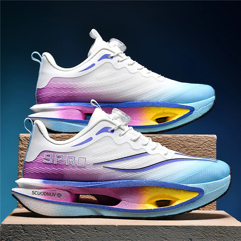 Men Casual Sports Running Shoes Carbon Board Marathon Training Breathable Women's Jogging Athletic Nonskid Walking Sneakers