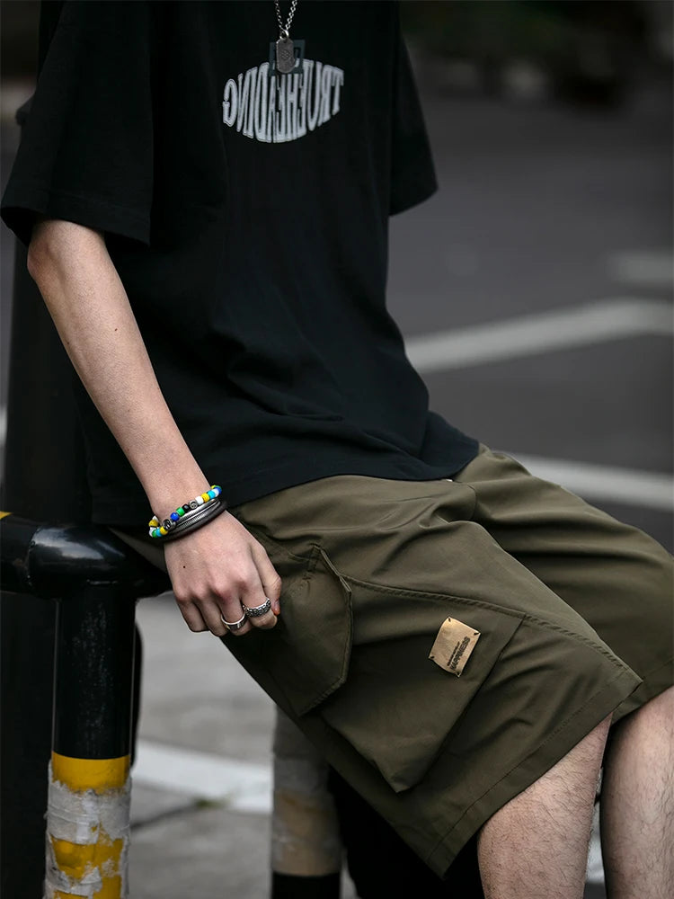 Korean Streetwear Summer Thin Cargo Shorts For Men Clothing Harajuku Fashion Basketball Baggy Casual Pants Hip Hop Shorts Male