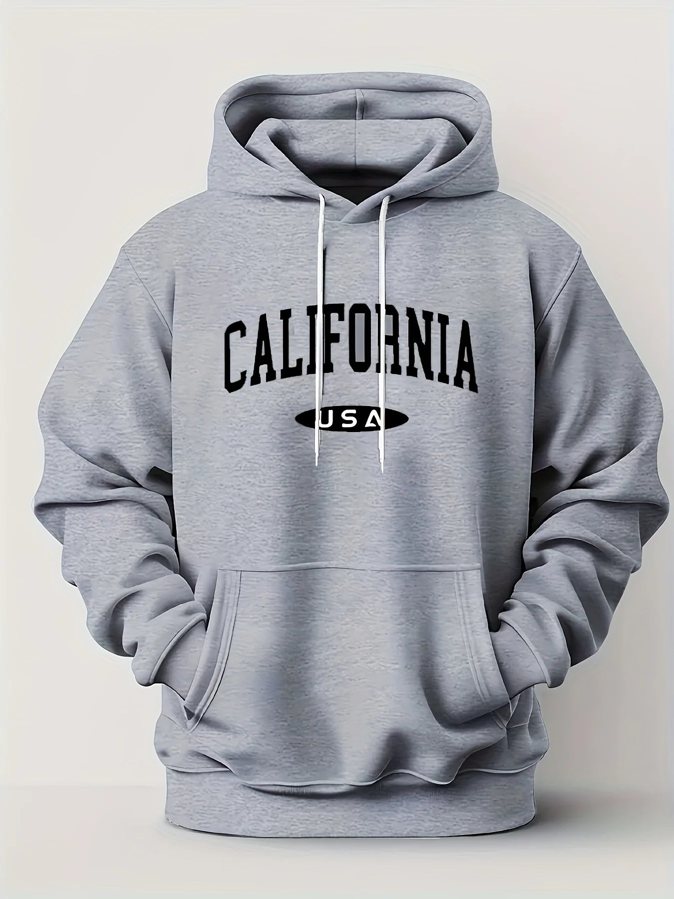 California Hoodie with Front Pocket Long Sleeve Hooded Sweater Casual Streetwear Outdoor Sports Sporty Style Comfortable Stylish