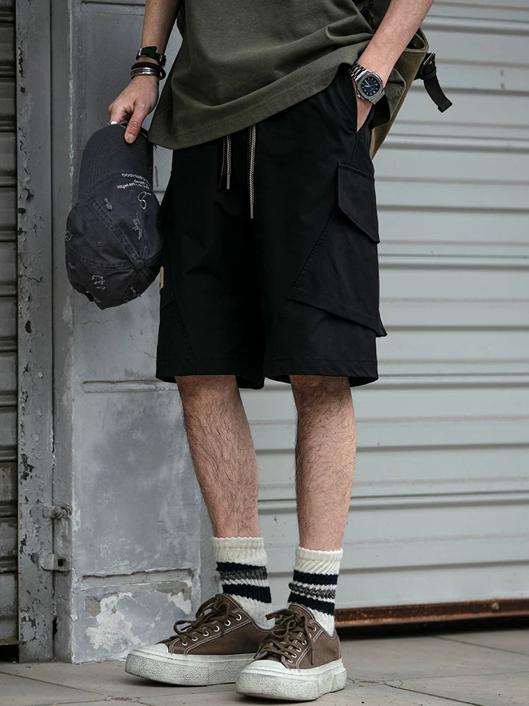 Korean Streetwear Summer Thin Cargo Shorts For Men Clothing Harajuku Fashion Basketball Baggy Casual Pants Hip Hop Shorts Male