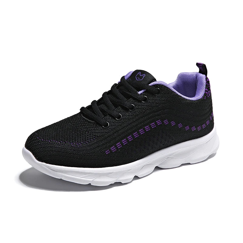 Tide Trend Women's Light Weight Running Shoes Tennis Sports Sneakers Female Students Black Red Grey Jogging Travelling Footwear