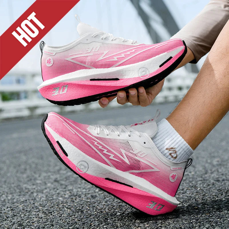 NEW Running Shoes Men Sports Marathon Carbon Plate Breathable Lightweight Women Comfortable Athletic Leisure Sneakers Footwear