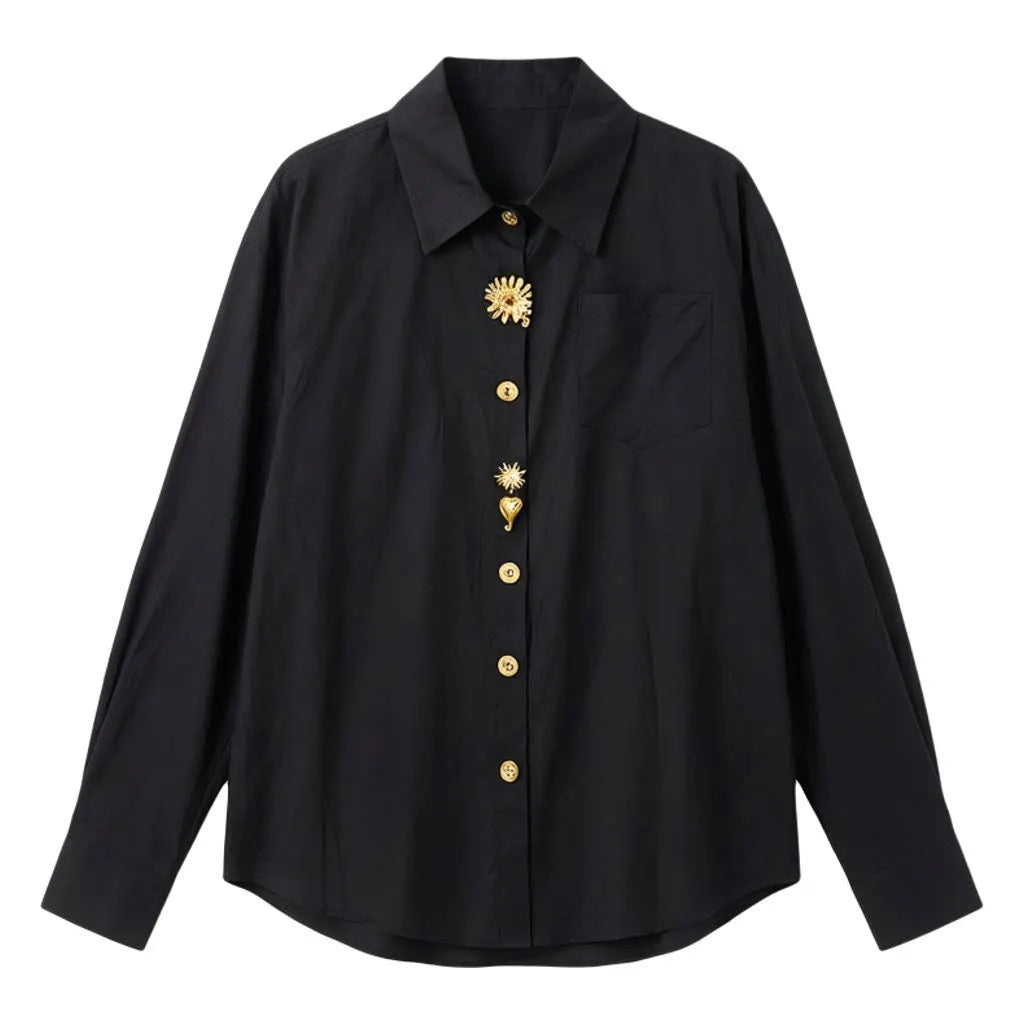High-end Luxury Design Spring Autumn Summer 2026 Cotton Long Sleeve Blouses Shirts for Women Casual Chic Top Woman Clothes Blusa