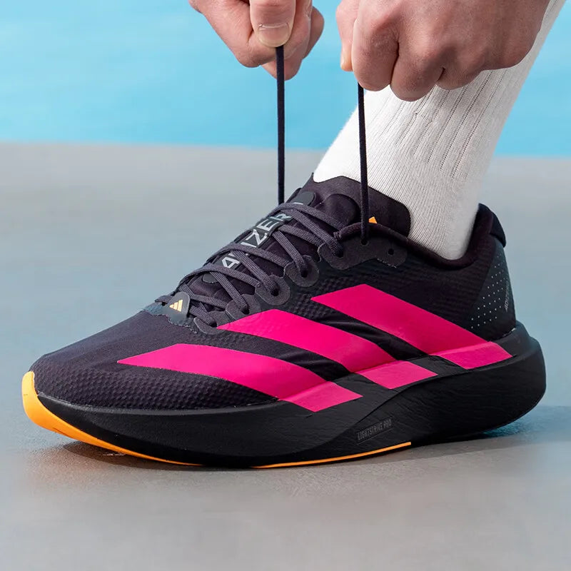 Adidas KI6903 Mens Racing Running Shoes Aurora Black Bright Pink Bright Orange Sport Sneakers