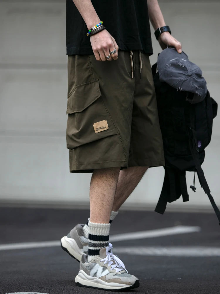 Korean Streetwear Summer Thin Cargo Shorts For Men Clothing Harajuku Fashion Basketball Baggy Casual Pants Hip Hop Shorts Male