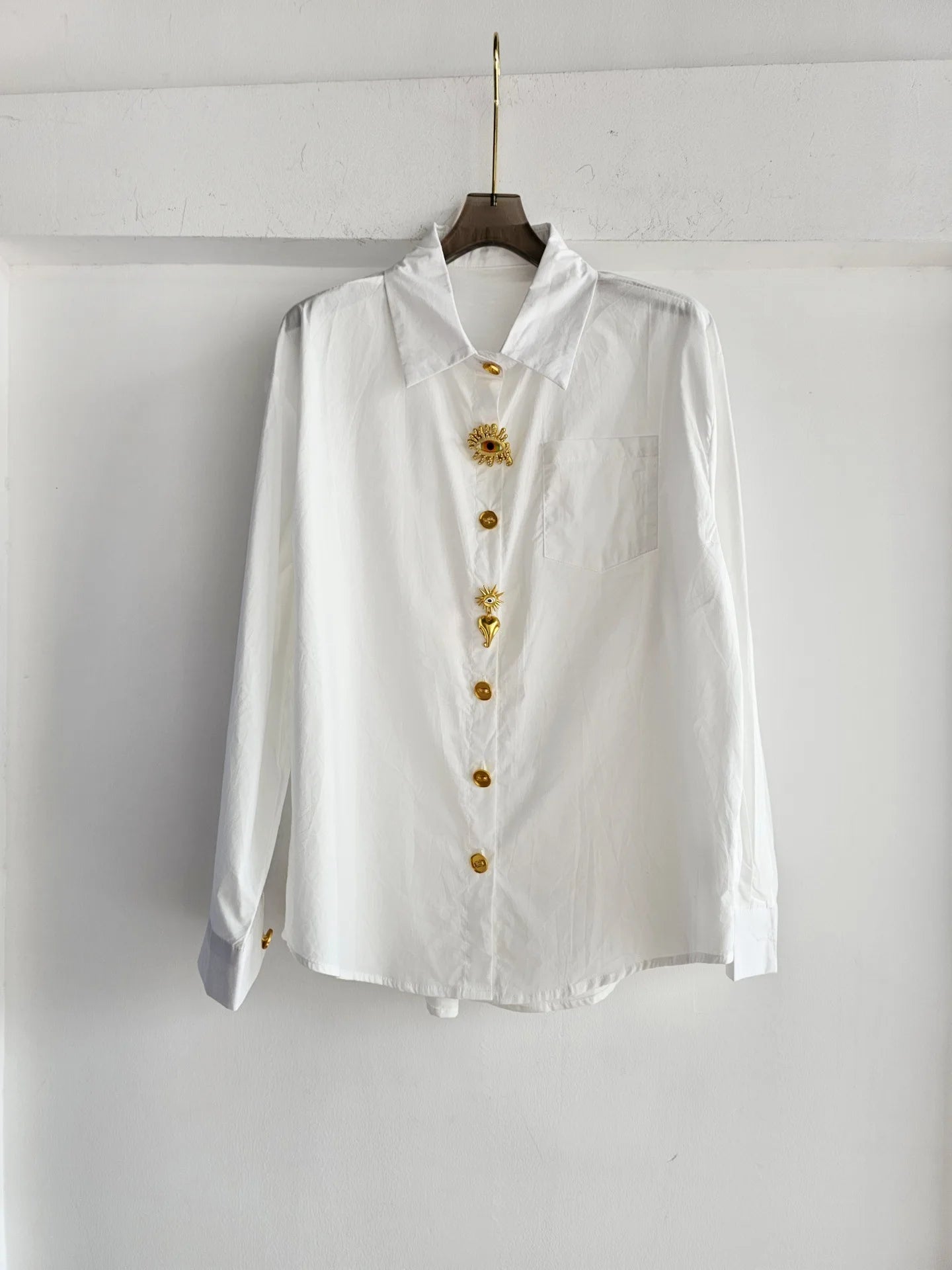 High-end Luxury Design Spring Autumn Summer 2026 Cotton Long Sleeve Blouses Shirts for Women Casual Chic Top Woman Clothes Blusa