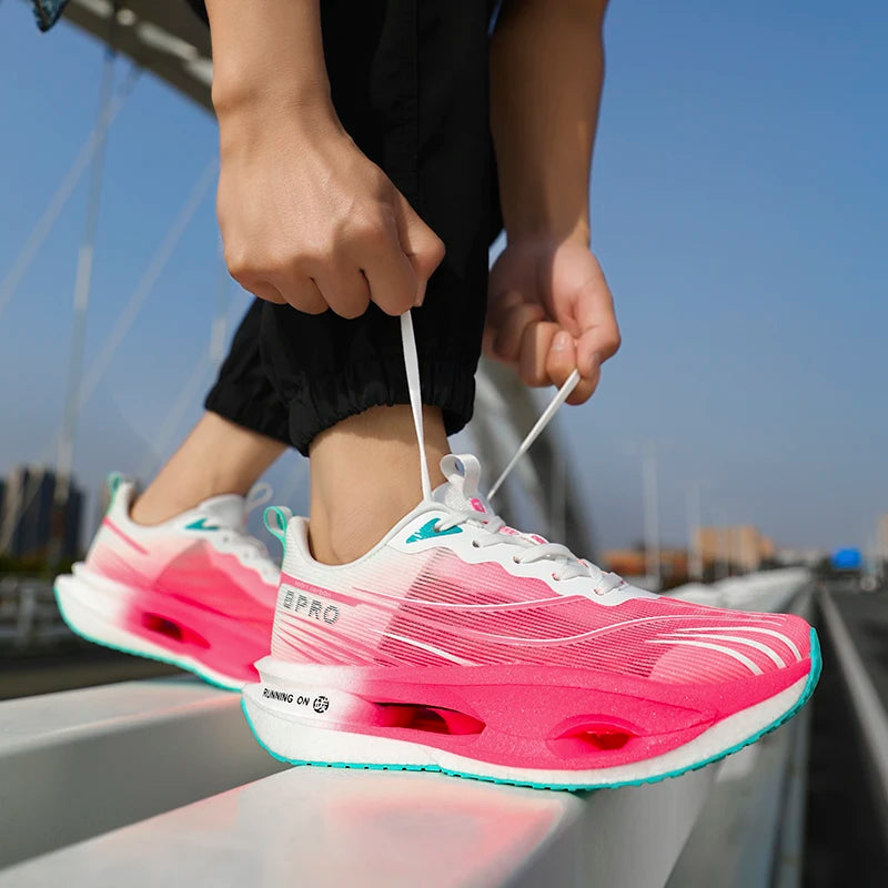 Men's Sports Shoes Carbon Plate Running Shoes Male Marathon Sneakers Racing Shock-absorbing Athletics Training Shoes for Women