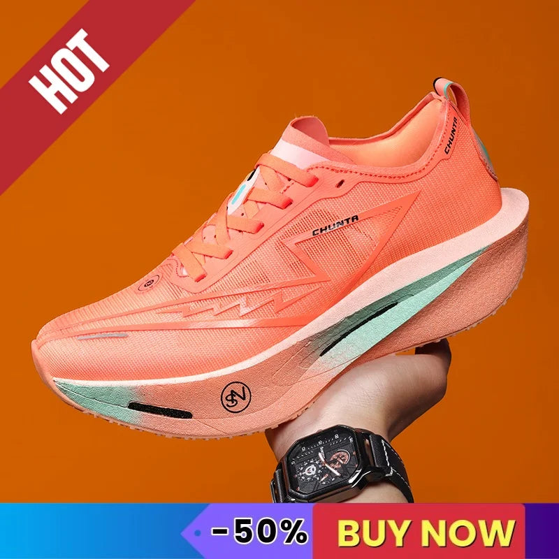 Sports Running Shoes Men Marathon Sneakers CarbonPlate Lightweight Breathable Comfortable Women Athletic Nonskid Sneakers Soft
