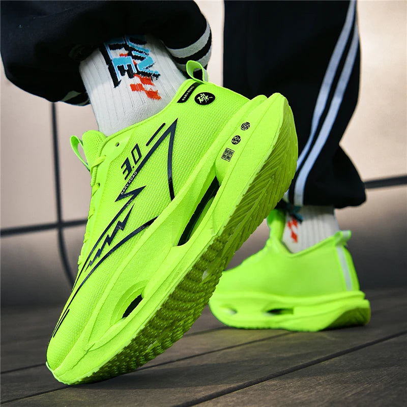 Running Shoes Carbon Board Professional Marathon Men Sports Breathable Lightweight Women's Comfortable Athletic Nonskid Sneakers