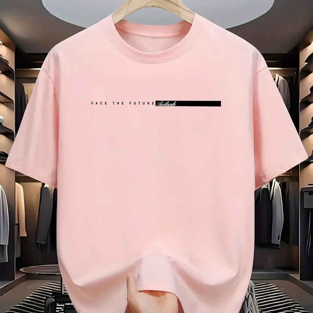 Unisex Style Summer Men's 100% Cotton Casual Loose Fit Round Neck Short Sleeved Lightweight Breathable T-shirt Top High Street