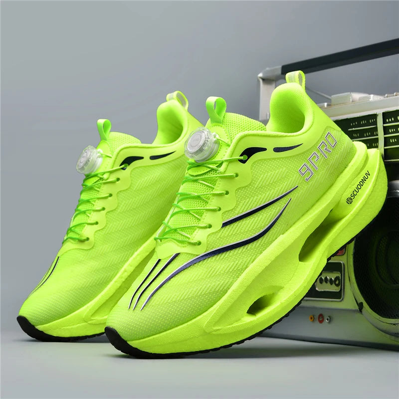 Men Casual Sports Running Shoes Carbon Board Marathon Training Breathable Women's Jogging Athletic Nonskid Walking Sneakers
