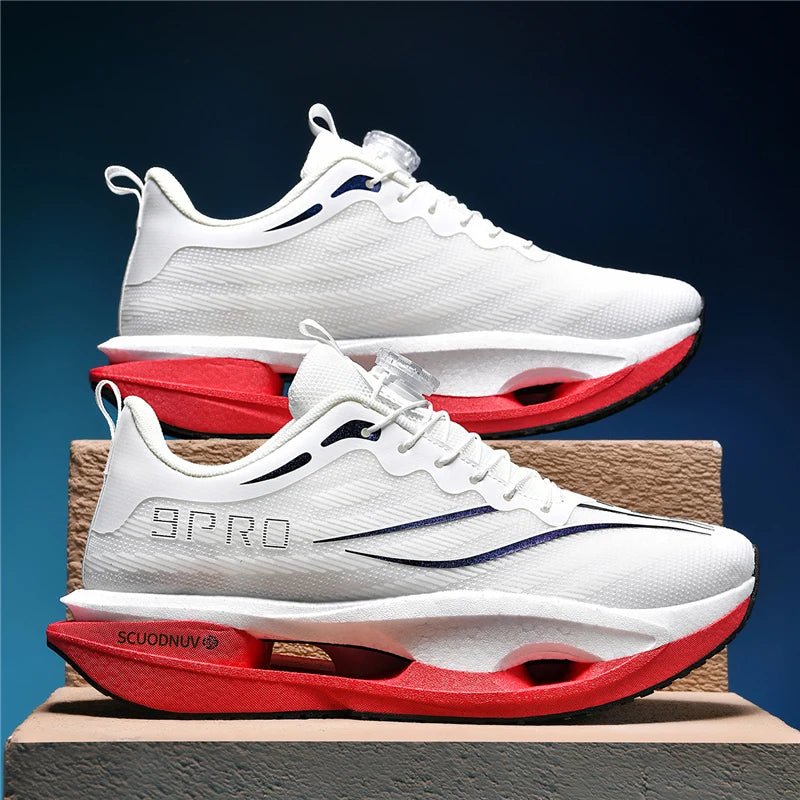 Men Casual Sports Running Shoes Carbon Board Marathon Training Breathable Women's Jogging Athletic Nonskid Walking Sneakers