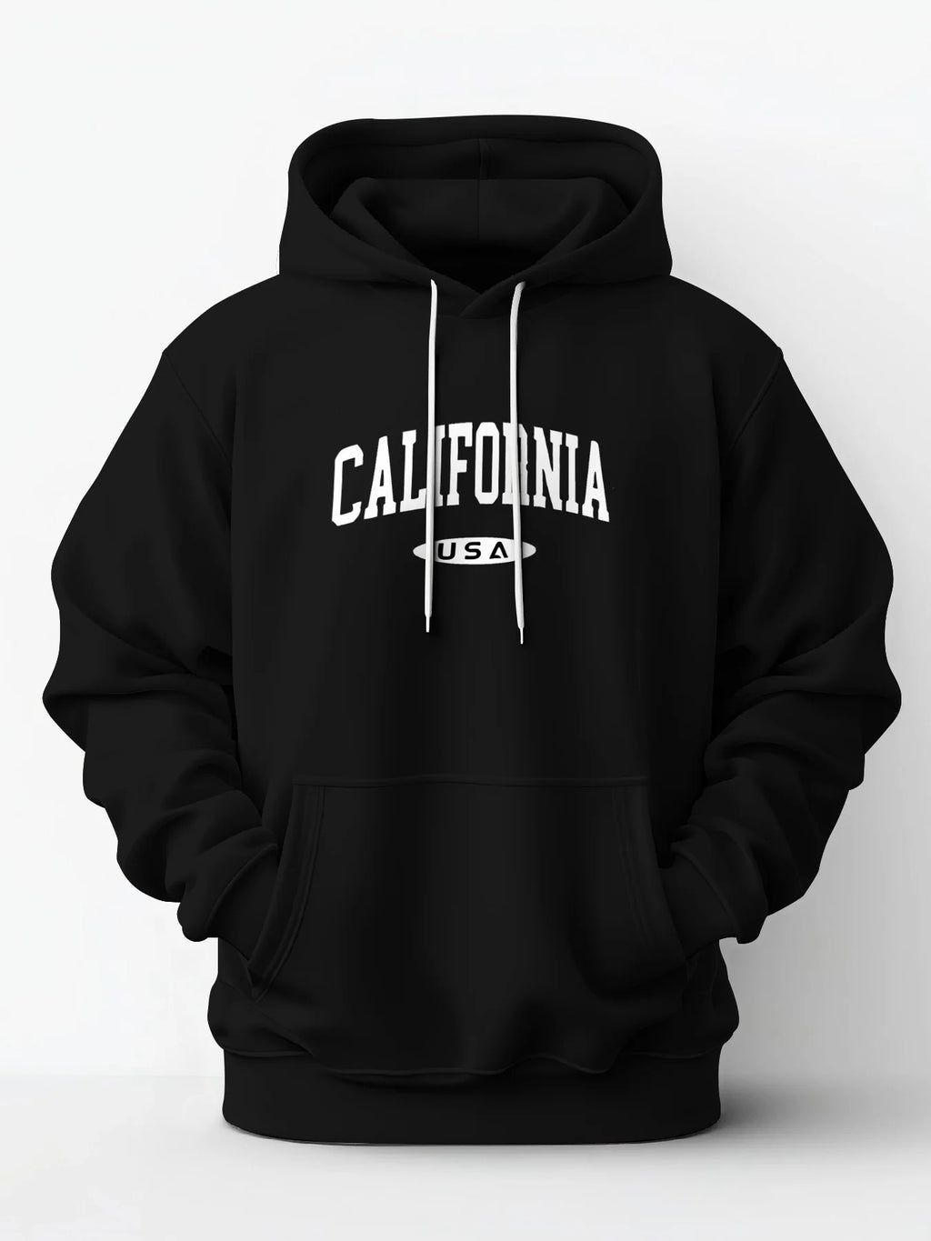California Hoodie with Front Pocket Long Sleeve Hooded Sweater Casual Streetwear Outdoor Sports Sporty Style Comfortable Stylish