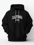 California Hoodie with Front Pocket Long Sleeve Hooded Sweater Casual Streetwear Outdoor Sports Sporty Style Comfortable Stylish