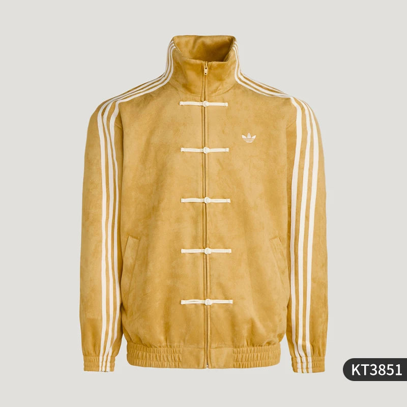 Adidas genuine clover men's and women's standing collar long sleeved loose casual jacket KT3851