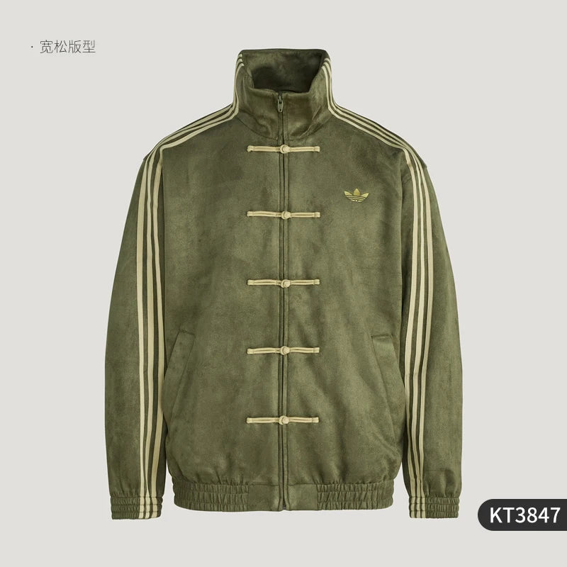 Adidas genuine clover men's and women's new Chinese style fashionable stand up collar jacket KT3847