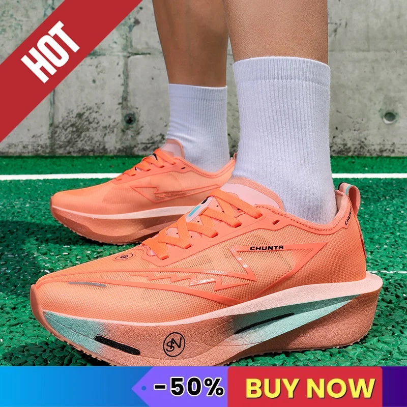 Sports Running Shoes Men Marathon Sneakers CarbonPlate Lightweight Breathable Comfortable Women Athletic Nonskid Sneakers Soft