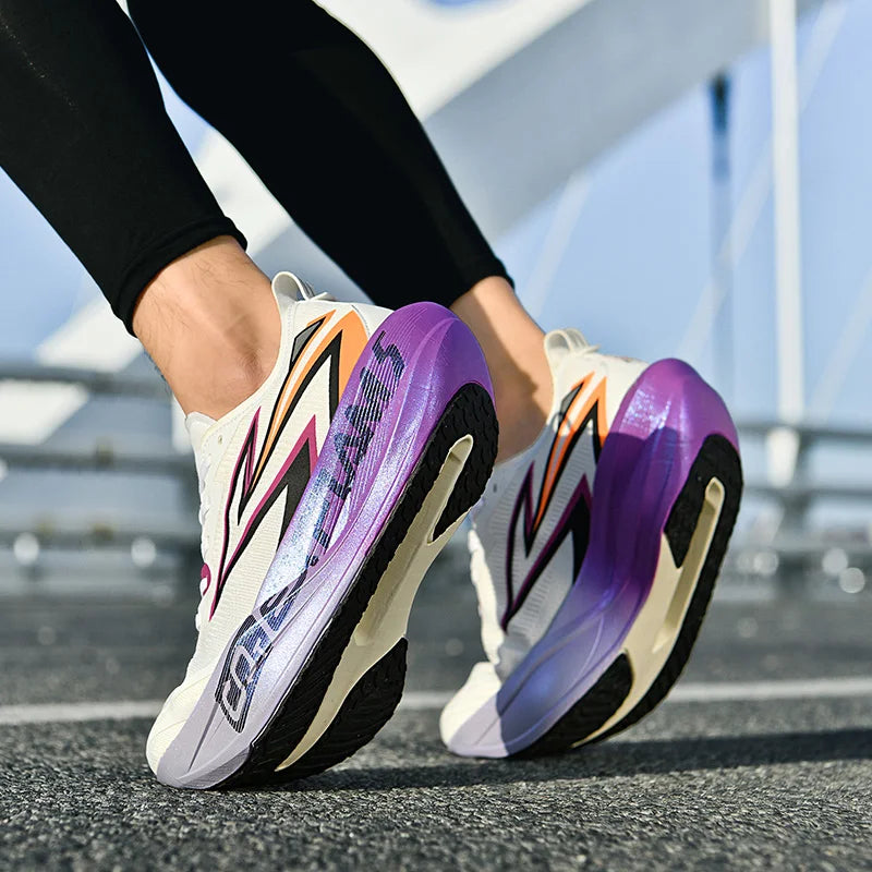 Men Running Shoes Carbon Plate Speciality Marathon Sports Breathable Lightweight Women's Comfortable Nonskid Leisure Sneakers