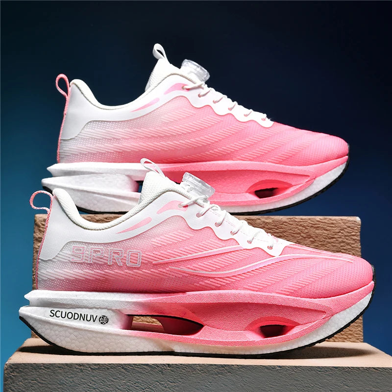 Men Casual Sports Running Shoes Carbon Board Marathon Training Breathable Women's Jogging Athletic Nonskid Walking Sneakers