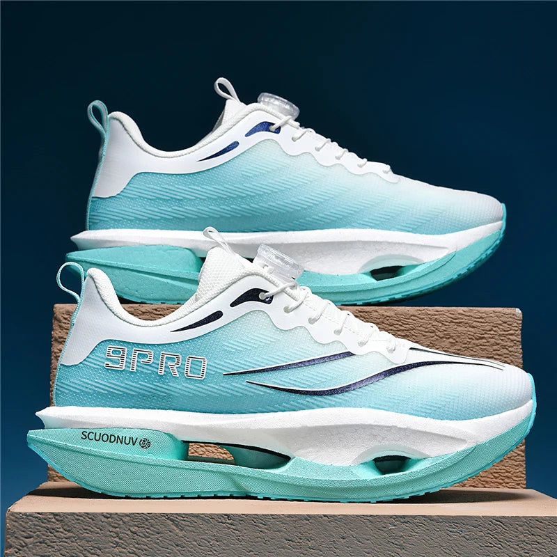 Men Casual Sports Running Shoes Carbon Board Marathon Training Breathable Women's Jogging Athletic Nonskid Walking Sneakers