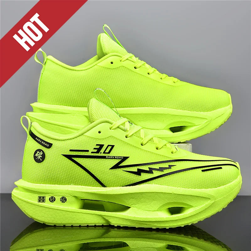 Running Shoes Carbon Board Professional Marathon Men Sports Breathable Lightweight Women's Comfortable Athletic Nonskid Sneakers