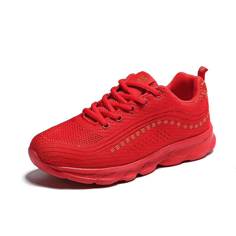 Tide Trend Women's Light Weight Running Shoes Tennis Sports Sneakers Female Students Black Red Grey Jogging Travelling Footwear