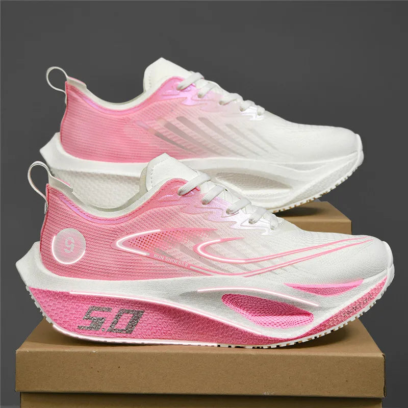 Men Casual Sports Running Shoes Carbon Board Marathon Training Breathable Women's Jogging Athletic Nonskid Walking Sneakers