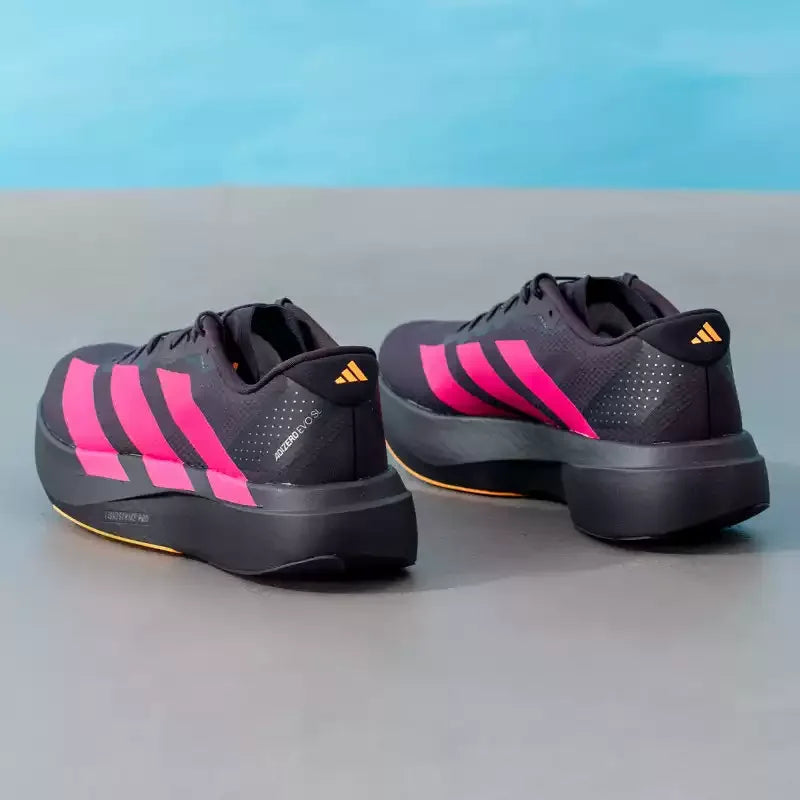 Adidas KI6903 Mens Racing Running Shoes Aurora Black Bright Pink Bright Orange Sport Sneakers