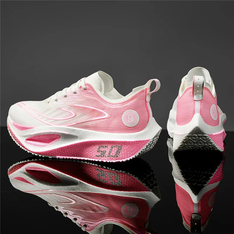 Men Casual Sports Running Shoes Carbon Board Marathon Training Breathable Women's Jogging Athletic Nonskid Walking Sneakers