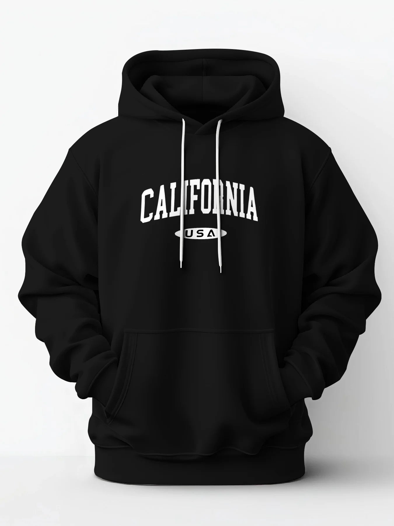 California Hoodie with Front Pocket Long Sleeve Hooded Sweater Casual Streetwear Outdoor Sports Sporty Style Comfortable Stylish