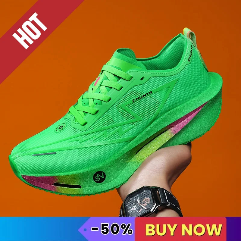 Sports Running Shoes Men Marathon Sneakers CarbonPlate Lightweight Breathable Comfortable Women Athletic Nonskid Sneakers Soft