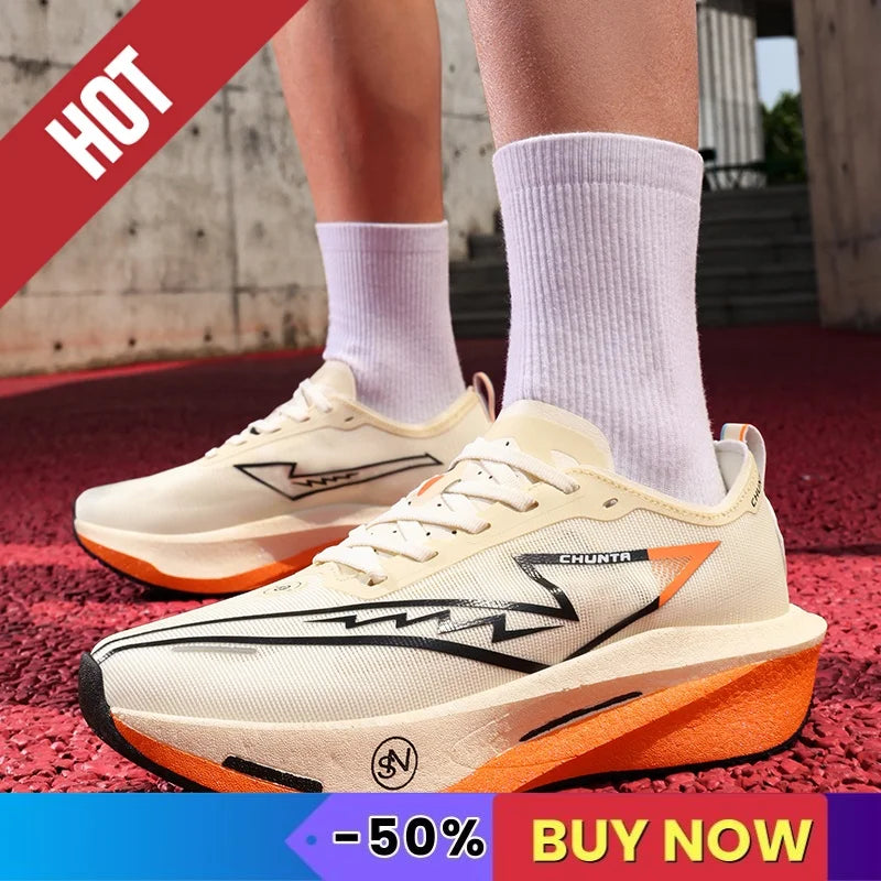 Sports Running Shoes Men Marathon Sneakers CarbonPlate Lightweight Breathable Comfortable Women Athletic Nonskid Sneakers Soft